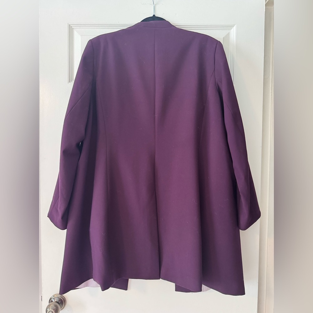 Calvin Klein Plus Size Plum Open Front Jacket/Trouser Set - Picture 4 of 8